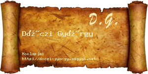 Dóczi György névjegykártya