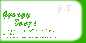 gyorgy doczi business card